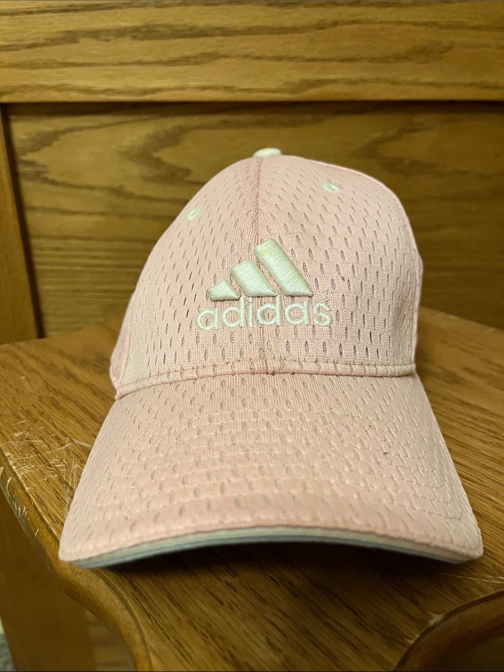 adidas Kids Pink Mesh Baseball Cap with White Logo